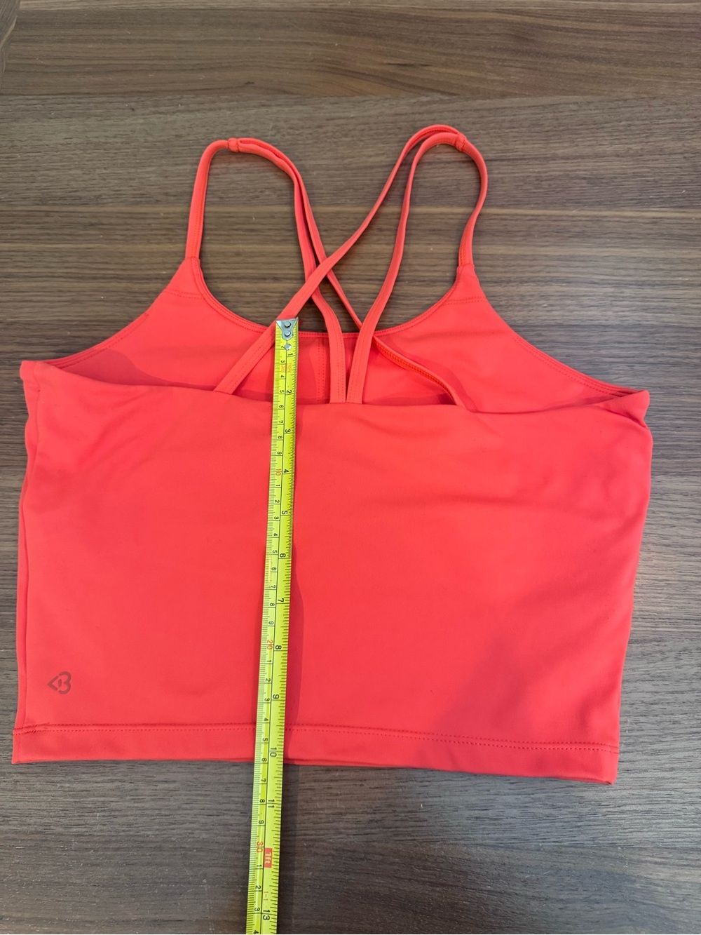 Strappy Cropped athletic Tank Top in orange Coral size medium - Picture 3 of 5